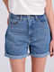 Funky Buddha Women's Jean High-waisted Shorts Blue