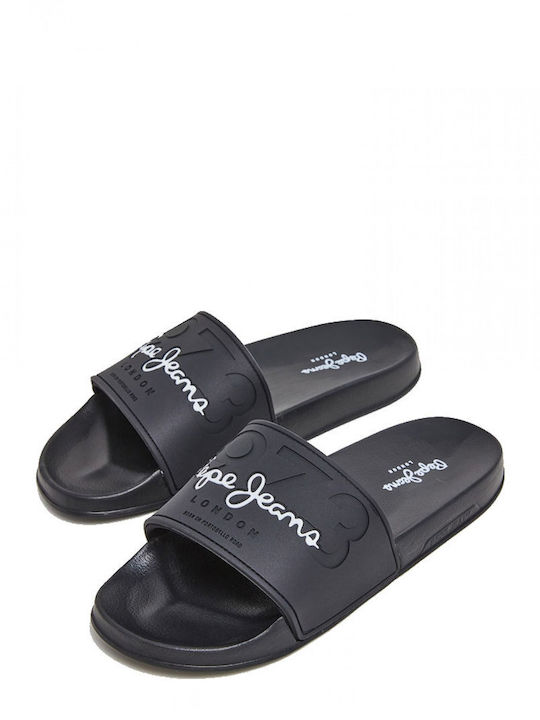 Pepe Jeans Pool Ανδρικά Slides Μαύρα