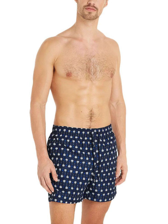 Tommy Hilfiger Herren Badehose White- Blue Drucken