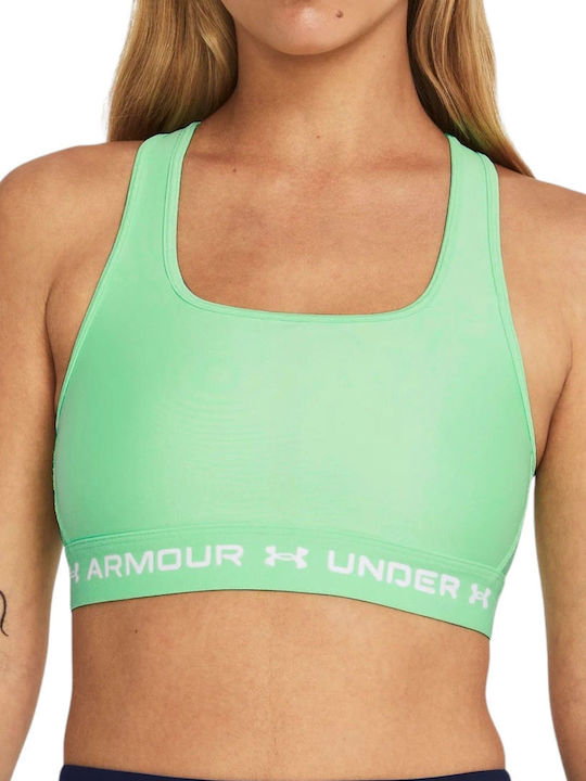 Under Armour Crossback Mid Femei Atletic Sutien sport Verde cu Căptușeală ușoară