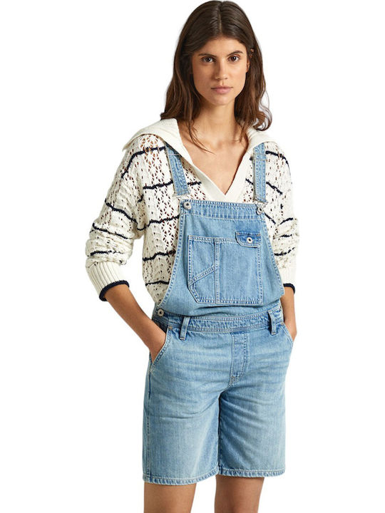 Abby Fabby Damen Denim Einteiler Shorts Blue