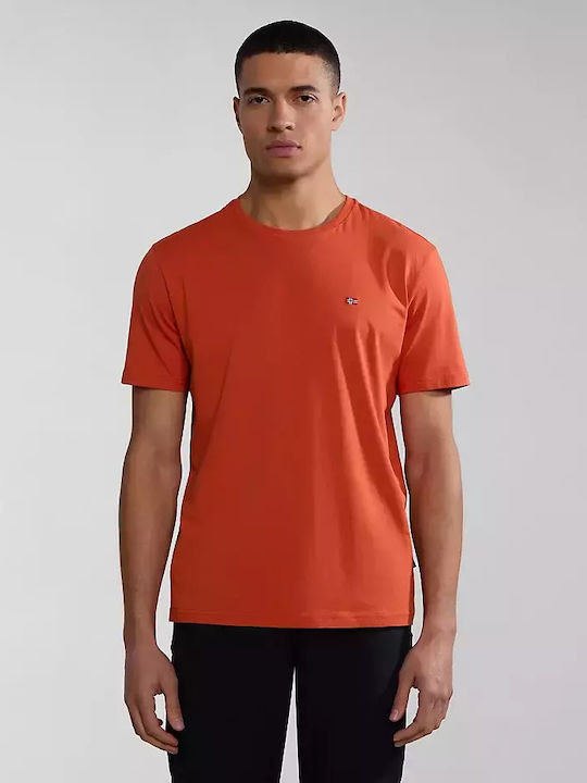 Napapijri Ανδρικό T-shirt Κοντομάνικο Πορτοκαλι