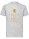 Fruit of the Loom Game Of Thrones I Drink And I Know Things T-shirt Gray Cotton