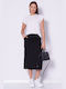 Tommy Hilfiger Denim High Waist Midi Skirt in Black color