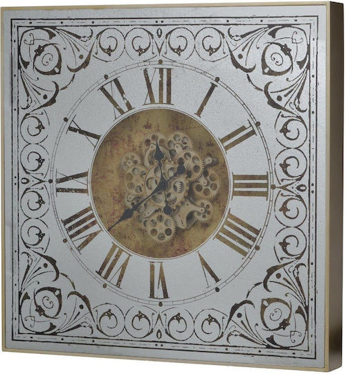 Artekko Ρολόι Τοίχου Καθρέφτης Χρυσό 82x10cm