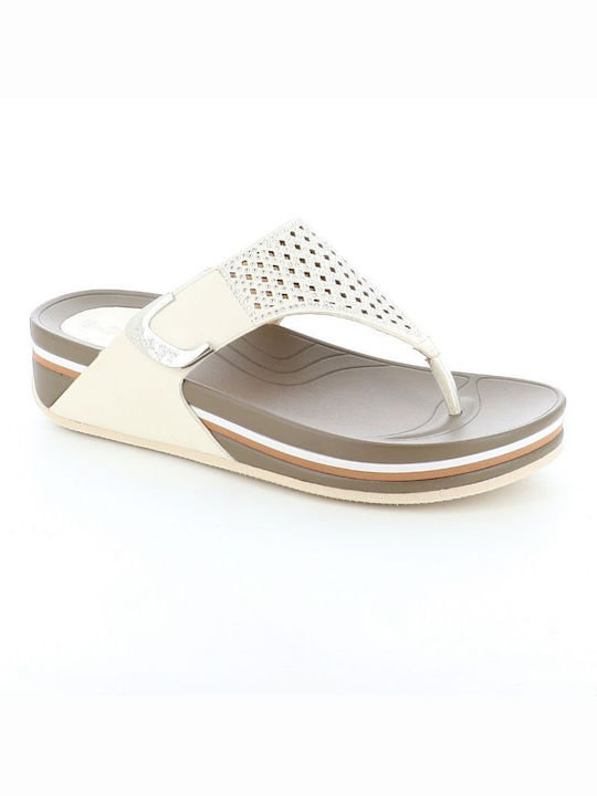 B-Soft Women's Flat Sandals Anatomic in White Color