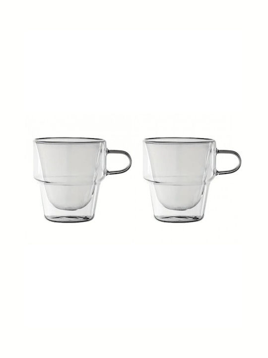 Cani Set Tassen Espresso aus Porzellan Weiß 80ml 2Stück