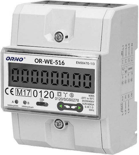 Orno Analizator De Energie Panou Electric Digital Șină Trifazat Modbus OR-WE-516
