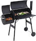 Barbecue Portable Charcoal Grill with Lid 115cmx54cm