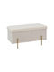 Stools For Living Room with Storage Space Upholstered with Fabric Ziwel White-gold 1pcs 80x40x40cm