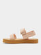 Cage Women's Flat Sandals in Beige Color