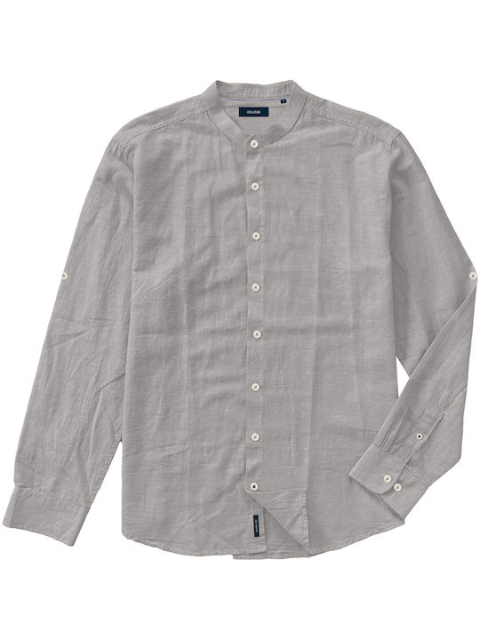 Double Men's Shirt Long Sleeve Cotton Grey