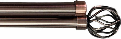 SpitiBazaar Pliabil Metalic Bare pentru Perdele Dublu cu Tijă Φ28mm 160-300cm Cupru SD-6