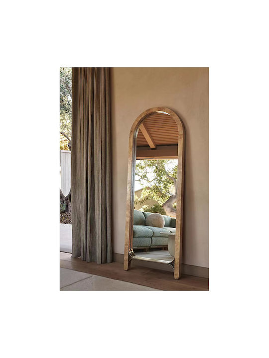 Liberta Spetses Wandspiegel Ganzkörper mit Beige Hölzernes Rahmen 182x66cm 1Stück