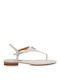 Ralph Lauren Leather Women's Flat Sandals in White Color