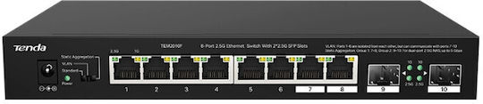 Tenda TEM2010F Unmanaged L2 Switch με 8 Θύρες Gigabit (1Gbps) Ethernet και 2 SFP Θύρες