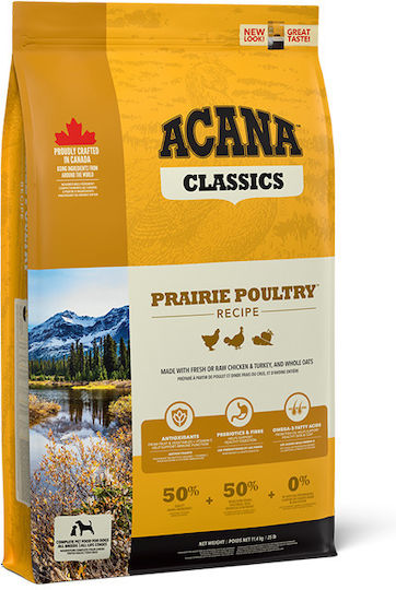 Acana Prairie 9.7kg Ξηρά Τροφή Σκύλων χωρίς Σιτηρά & Γλουτένη με Πουλερικά, Κοτόπουλο, Συκώτι, Γαλοπούλα, Κολοκύθα και Μήλο