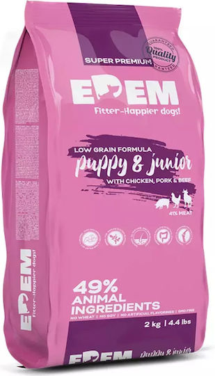 Edem Edem 2kg Trockenfutter für Welpen mit Huhn, Schweinefleisch, Rindfleisch, Fleisch, Gemüse und Thunfisch