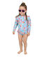 Waves Kids Swimwear One-Piece Sky Blue