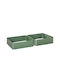 Outsunny Set 2 Planters Metal Galvanized Steel