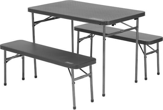 Coleman Pack Away Camping Table Set in Case Black 4 Pieces