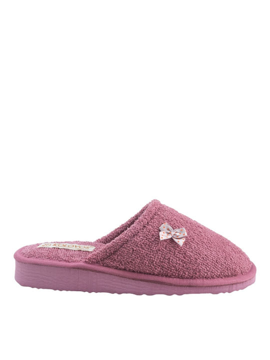 Kolovos Closed Terry Women's Slippers in Pink color