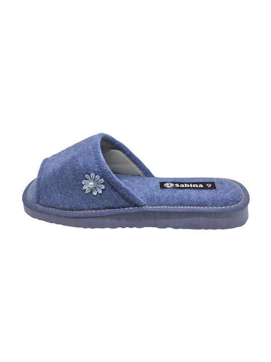 Sabina Terry Winter Women's Slippers in Blue color