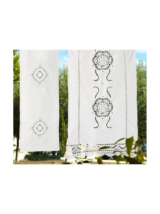 Whitegg White Window Curtain with Tunnel 80x120cm