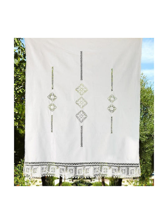 Whitegg Κουρτίνα με Τούνελ Λευκή 130x240εκ.