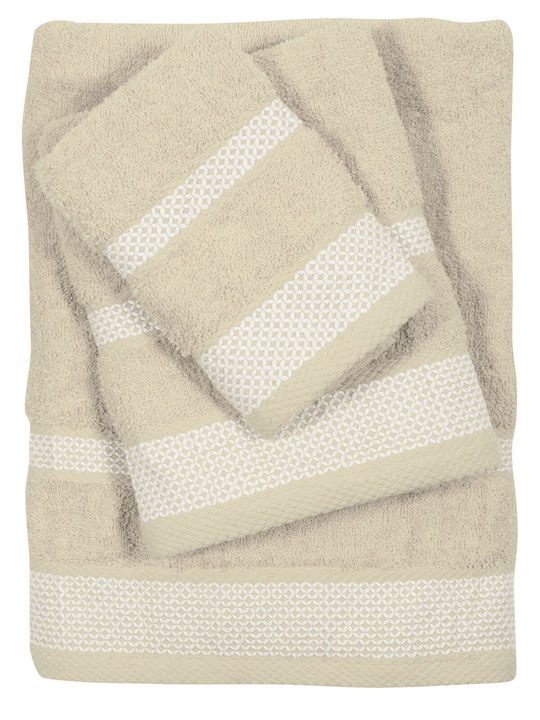 Das Home 3pc Bath Towel Set Best 0650 Ivory Coa...