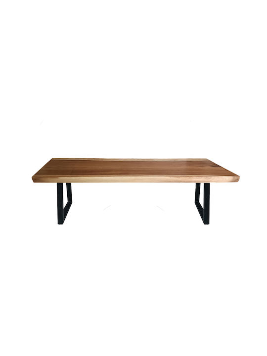 Dining Room Bench with Wooden Surface Brown 160x40x45cm