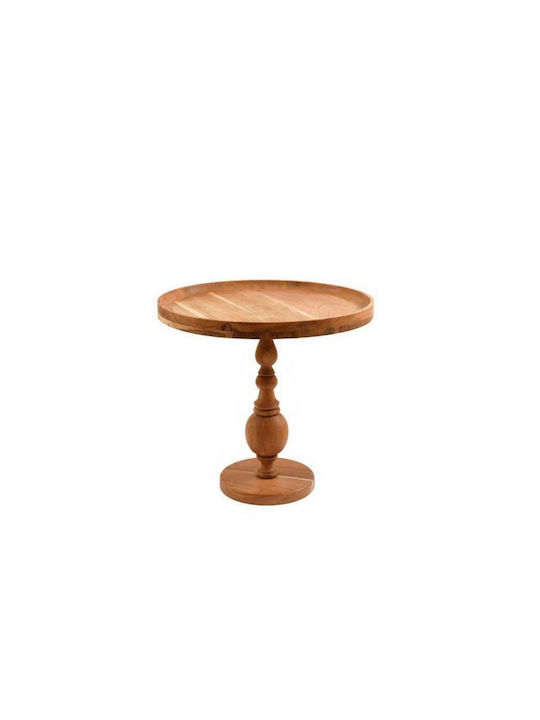 Round Side Table made of Solid Wood Acacia L60xW60xH45cm