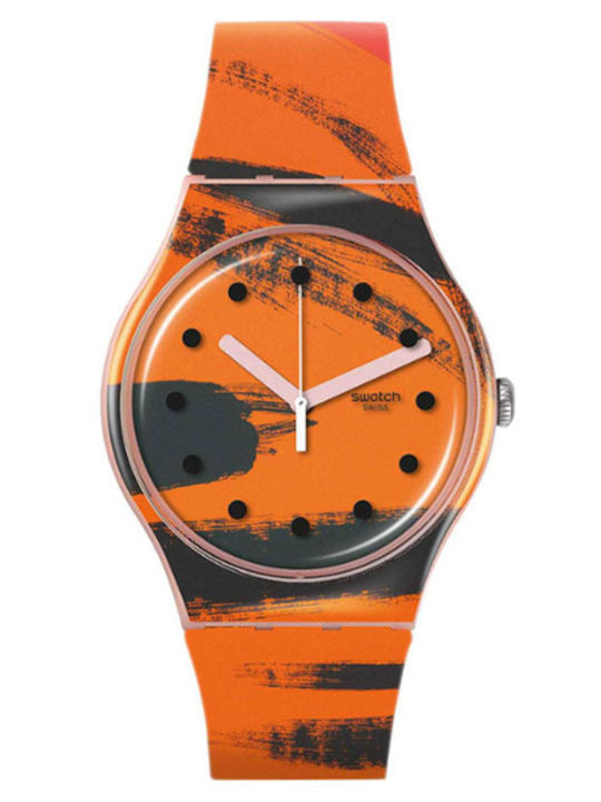 Swatch Swatch Women's Watch with Orange Rubber Strap