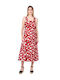 Sommer Midi Damenkleid Rot