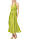 Surkana Maxi Φόρεμα Σατέν Πράσινο