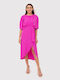 Ax Paris Midi Rochie cu Slit Rose