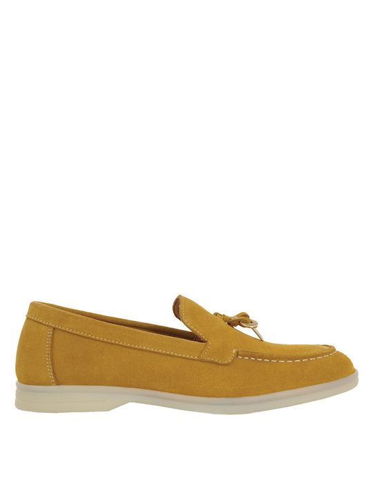 Alessandra Bruni Leather Women's Loafers in Yellow Color