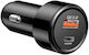 Techsuit Car Charger 18W 3.1A Fast Charging with Ports 1xUSB-A 1xType-C including Cable Type-C Black Colour