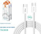 Technovo USB 2.0 Cable USB-C male - USB-C 66W PD Λευκό 1m TN-D038