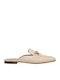 Flat Δερμάτινα Mules σε Μπεζ Χρώμα