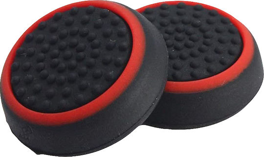 Set 2 Joystick-Abdeckungen Zola Silikon Universal Playstation Xbox 22x5 mm Schwarz Rot