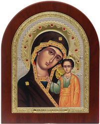 Icoană Maica Domnului Cu Pruncul Lemn 8.8x10.4cm