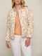 Rino&Pelle Women's Short Puffer Jacket Double Sided for Winter Beige