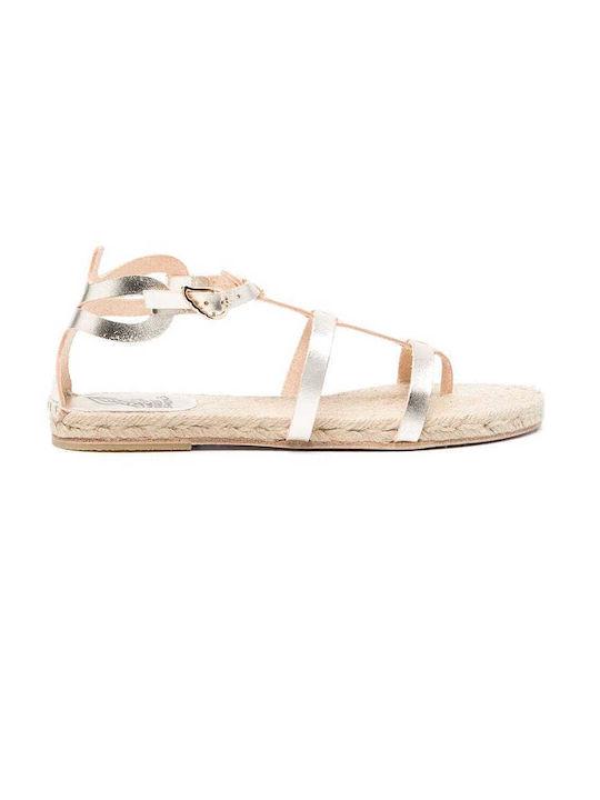 Castaner Leather Women's Sandals with Ankle Strap Gold