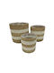 Ydra Καλαθι Set 3τμχ Seagrass Γιουτα Φυσικο Λευκο D28 25 22xh28 25 22cm 1τμχ