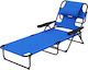 Outsunny Foldable Beach Sunbed Blue