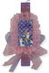 Ръчно изработена плоска свещ Ръчно изработена плоска свещ Ароматна маргаритка Daisy Madras Purple Lace 26 cm