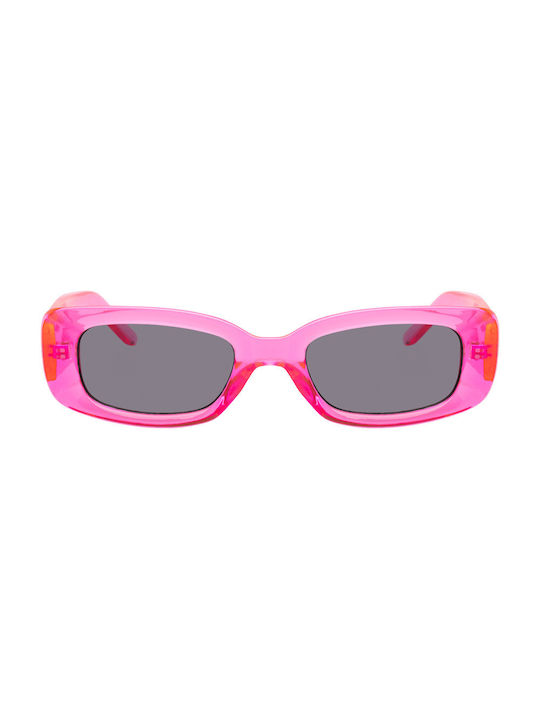 Handmade Women's Sunglasses with Pink Plastic Frame and Gray Lens 05-7579-Fucsia-Black