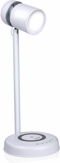 Grundig Plastic Table Lamp LED with White Shade and Base