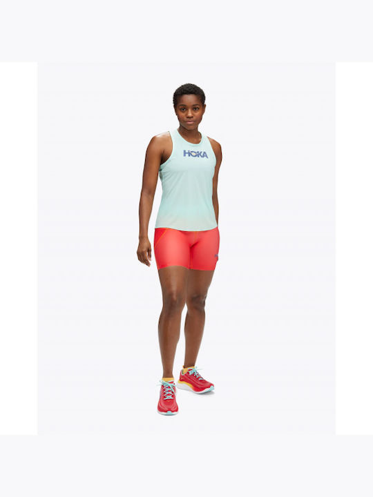 Hoka Damen Sportlich Polo Bluse Schnell trocknend Ärmellos Cloudless